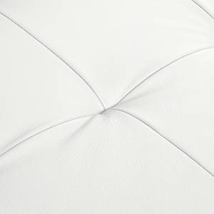 Canapé d'angle Giulia Cuir véritable - Blanc - Méridienne courte à droite (vue de face)