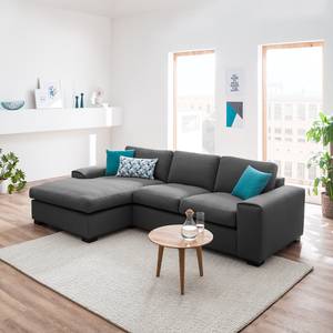 Ecksofa Glasco Webstoff Webstoff Osta: Anthrazit - Longchair davorstehend links