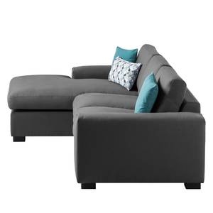 Ecksofa Glasco Webstoff Webstoff Osta: Anthrazit - Longchair davorstehend links