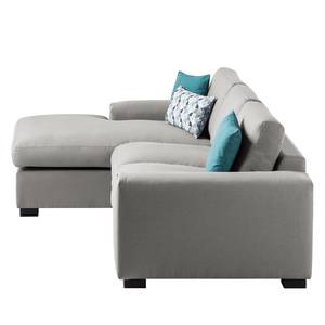 Ecksofa Glasco Webstoff Webstoff Osta: Graubraun - Longchair davorstehend links