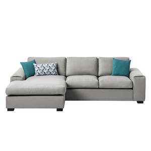 Ecksofa Glasco Webstoff Webstoff Osta: Graubraun - Longchair davorstehend links