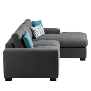 Ecksofa Glasco Webstoff Webstoff Osta: Anthrazit - Longchair davorstehend rechts