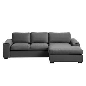 Ecksofa Glasco Webstoff Webstoff Osta: Anthrazit - Longchair davorstehend rechts