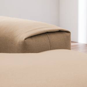 Canapé d'angle Glasco Tissu Tissu Osta: Cappuccino - Méridienne courte à droite (vue de face)