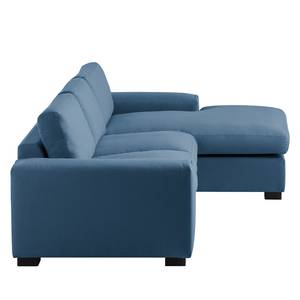 Ecksofa Glasco Webstoff Webstoff Osta: Dunkelblau - Longchair davorstehend rechts