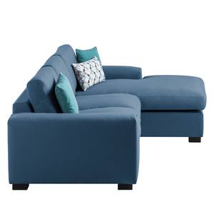 Ecksofa Glasco Webstoff Webstoff Osta: Dunkelblau - Longchair davorstehend rechts