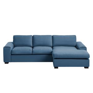 Ecksofa Glasco Webstoff Webstoff Osta: Dunkelblau - Longchair davorstehend rechts