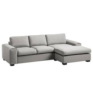 Ecksofa Glasco Webstoff Webstoff Osta: Graubraun - Longchair davorstehend rechts