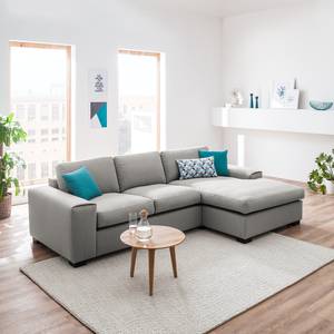 Ecksofa Glasco Webstoff Webstoff Osta: Graubraun - Longchair davorstehend rechts