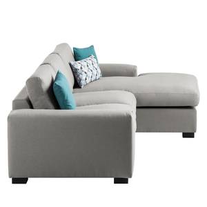 Ecksofa Glasco Webstoff Webstoff Osta: Graubraun - Longchair davorstehend rechts