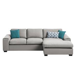 Ecksofa Glasco Webstoff Webstoff Osta: Graubraun - Longchair davorstehend rechts