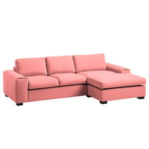 Ecksofa Glasco Webstoff Webstoff Osta: Koralle - Longchair davorstehend rechts