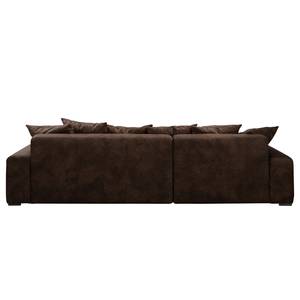 Ecksofa Glendive Antiklederoptik - Braun - Longchair davorstehend links