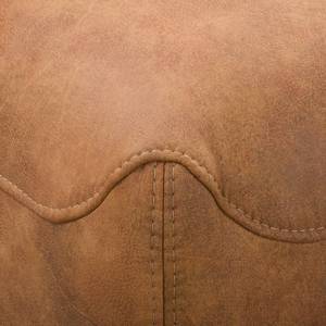 Canapé d'angle Glendive Aspect cuir vieilli - Marron clair - Méridienne courte à gauche (vue de face)