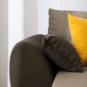 Hoekbank Glenrock (met slaapfunctie) microvezel - longchair aan beide zijden monteerbaar - Espressokleurig/warm beige