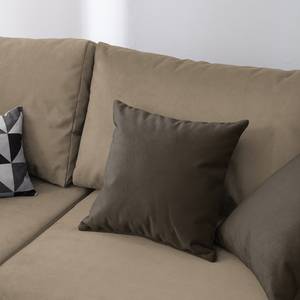 Ecksofa Glenrock (mit Schlaffunktion) beidseitig montierbar - Microfaser - Espresso / Warmes Beige