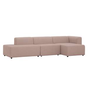 Ecksofa Graham Webstoff Stoff Dona: Beige-Rosa - Longchair davorstehend rechts