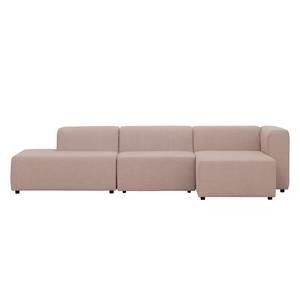 Ecksofa Graham Webstoff Stoff Dona: Beige-Rosa - Longchair davorstehend rechts