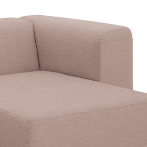 Hoekbank Graham geweven stof - Stof Dona: Beige-Roze - Longchair vooraanzicht rechts