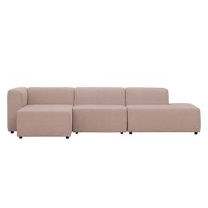 Ecksofa Graham Webstoff Stoff Dona: Beige-Rosa - Longchair davorstehend links