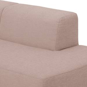 Ecksofa Graham Webstoff Stoff Dona: Beige-Rosa - Longchair davorstehend links