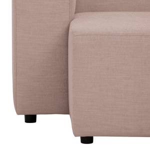 Ecksofa Graham Webstoff Stoff Dona: Beige-Rosa - Longchair davorstehend links