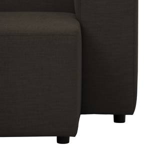 Ecksofa Graham Webstoff Stoff Mera: Braun-Grau - Longchair davorstehend rechts