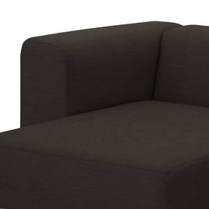 Ecksofa Graham Webstoff Stoff Mera: Braun-Grau - Longchair davorstehend links