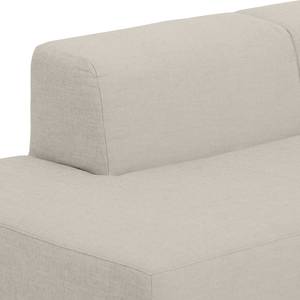 Ecksofa Graham Webstoff Stoff Mera: Hellbeige - Longchair davorstehend rechts