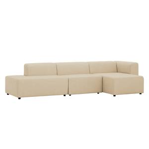 Ecksofa Graham Webstoff Stoff Dona: Hellbeige - Longchair davorstehend rechts