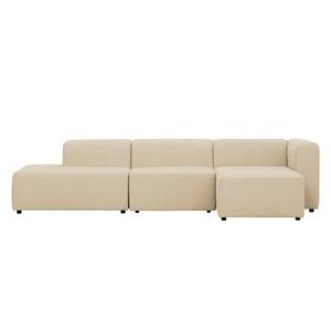 Ecksofa Graham Webstoff Stoff Dona: Hellbeige - Longchair davorstehend rechts