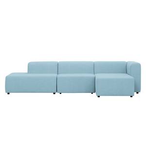 Ecksofa Graham Webstoff Stoff Mera: Hellblau - Longchair davorstehend rechts