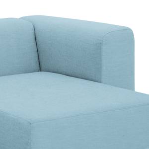 Ecksofa Graham Webstoff Stoff Mera: Hellblau - Longchair davorstehend rechts