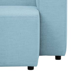 Ecksofa Graham Webstoff Stoff Mera: Hellblau - Longchair davorstehend rechts