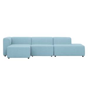 Ecksofa Graham Webstoff Stoff Mera: Hellblau - Longchair davorstehend links