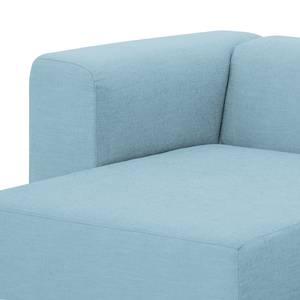 Ecksofa Graham Webstoff Stoff Mera: Hellblau - Longchair davorstehend links