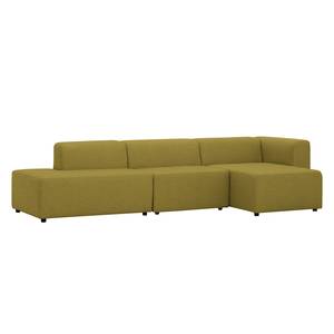 Ecksofa Graham Webstoff Stoff Mera: Olivgrün - Longchair davorstehend rechts