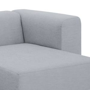 Canapé d'angle Graham Tissu - Tissu Dona : Argenté - Méridienne courte à droite (vue de face)