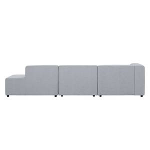 Ecksofa Graham Webstoff Stoff Dona: Silber - Longchair davorstehend links