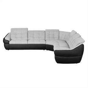 Ecksofa Gramat I Kunstleder/Webstoff Kunstleder/Webstoff - Schwarz / Grau