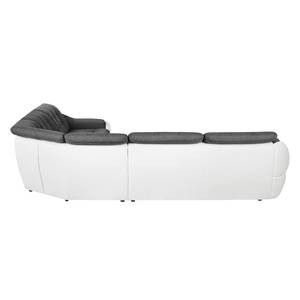 Canapé d'angle Gramat I Cuir synthétique / Tissu - Blanc / Gris foncé