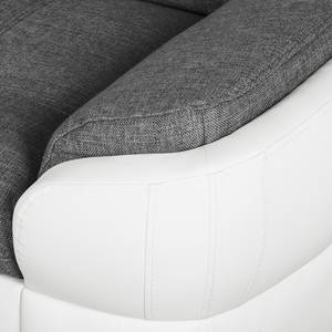 Canapé d'angle Gramat I Cuir synthétique / Tissu - Blanc / Gris foncé