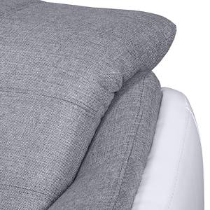 Canapé d'angle Gramat I Cuir synthétique / Tissu - Blanc / Gris