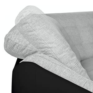 Ecksofa Gramat (mit Schlaffunktion) Kunstleder / Strukturstoff - Schwarz / Grau - Longchair davorstehend links