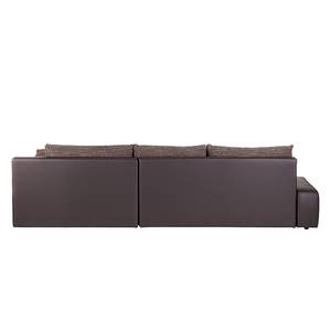 Ecksofa Grand Bahama mit Schlaffunktion / beidseitig montierbar Kunstleder / Strukturstoff - Braun