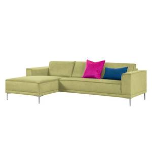 Ecksofa Grapefield Webstoff Avocado - Longchair davorstehend links