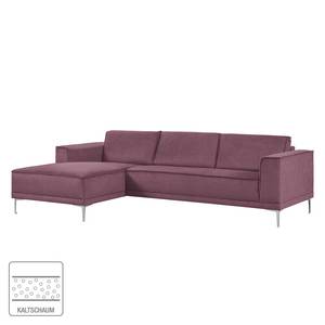 Ecksofa Grapefield Webstoff Beere - Longchair davorstehend links