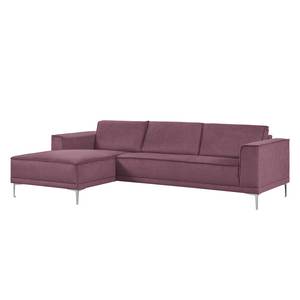 Ecksofa Grapefield Webstoff Beere - Longchair davorstehend links