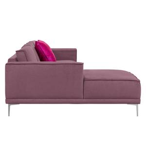 Ecksofa Grapefield Webstoff Beere - Longchair davorstehend links