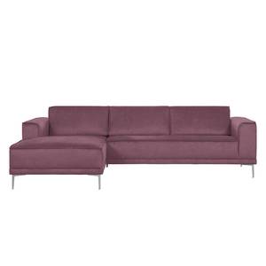 Ecksofa Grapefield Webstoff Beere - Longchair davorstehend links